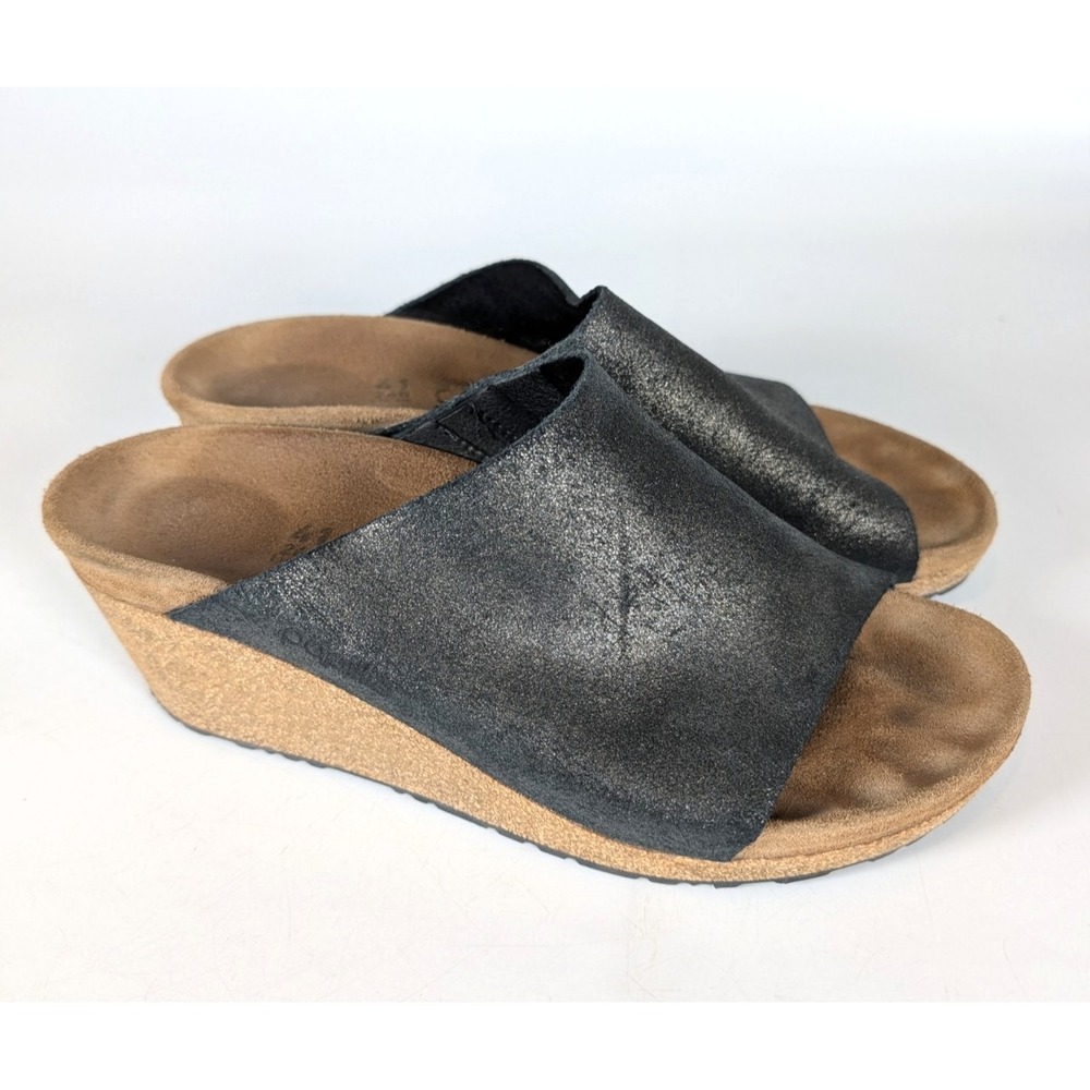 Birkenstock Papillio Namica Metallic Antique Black Wedge Sandal Womens 41 / 10
